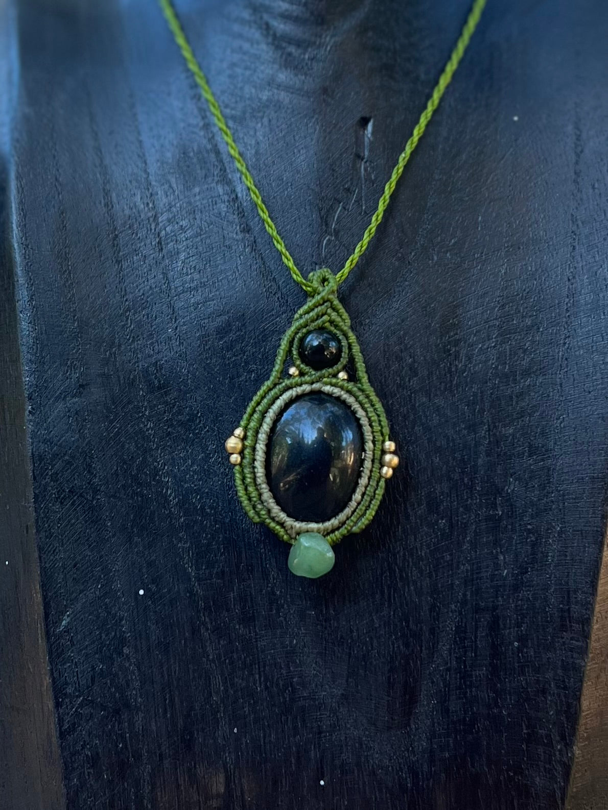 Collier Obsidienne et Jade néphrite