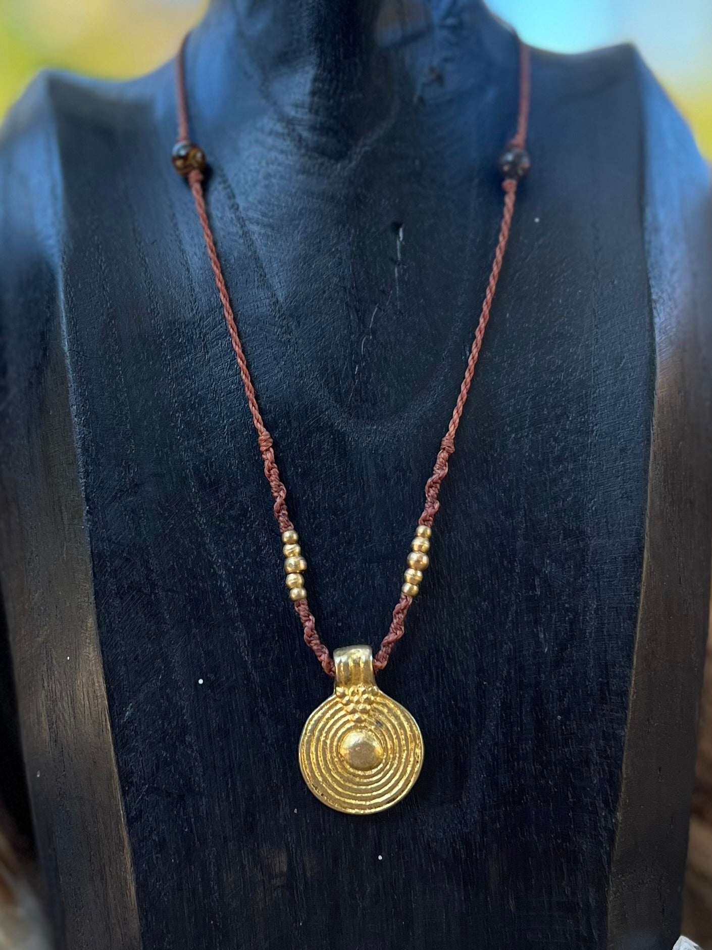 Sautoir Oeil de tigre et laiton