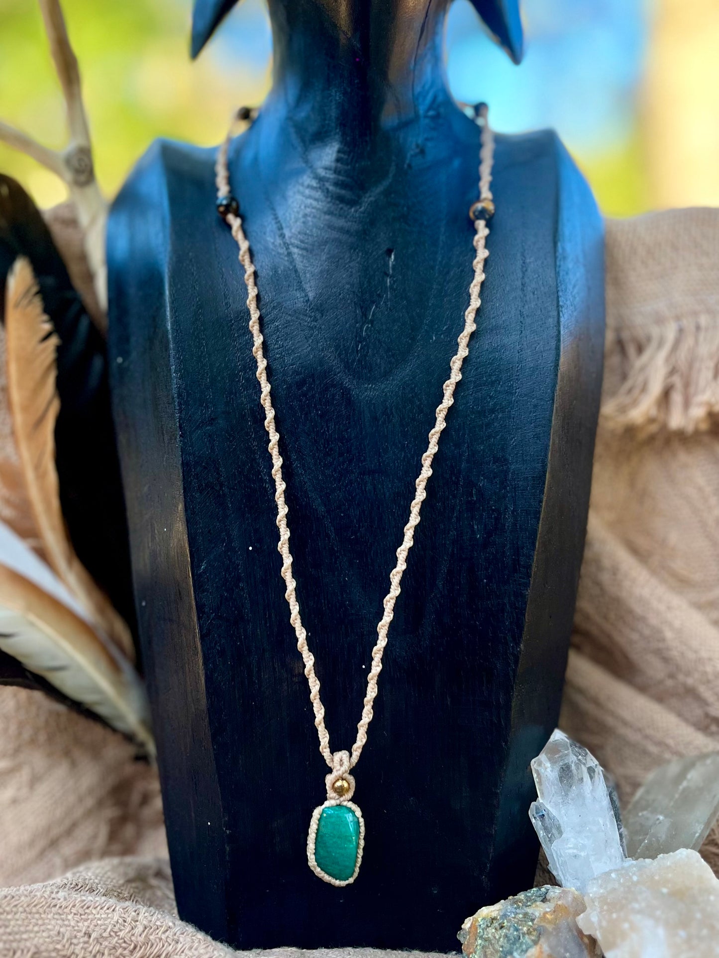 Sautoir Amazonite et Oeil de tigre