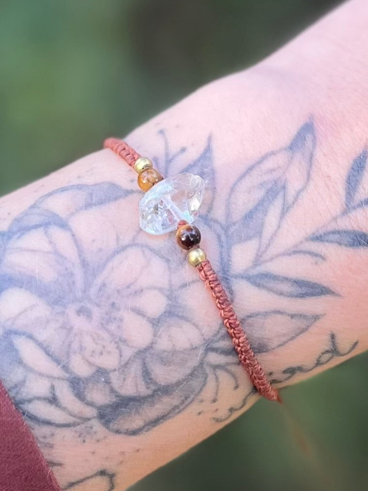 Bracelet Crystal de roche et Oeil de tigre