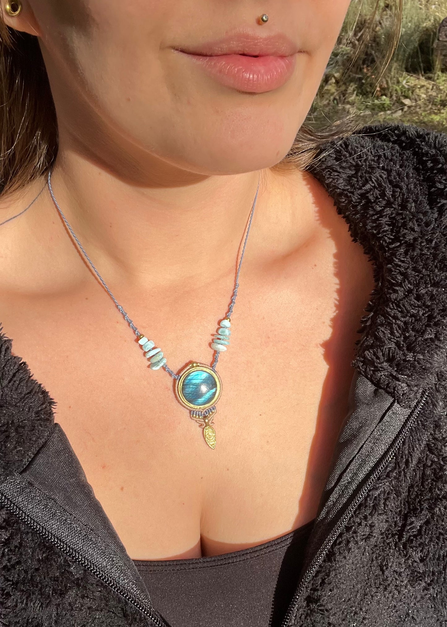 Collier Labradorite et Larimar