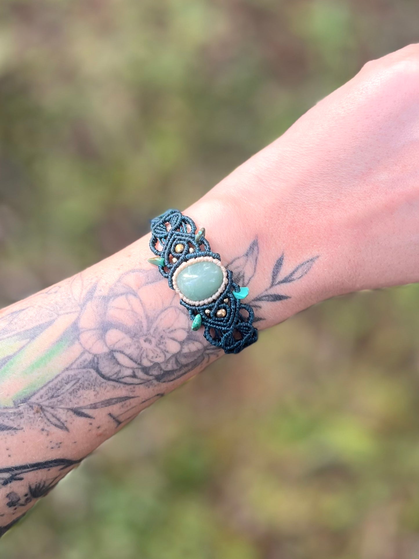 Bracelet manchette Aventurine et Turquoise