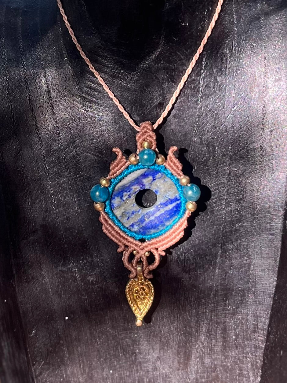 Collier Lapis-lazuli et Apatite bleue