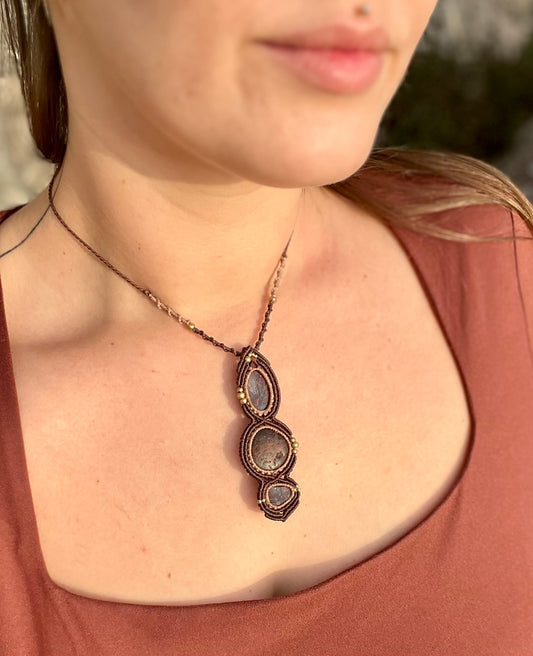 Collier pendentif Jaspe rouge