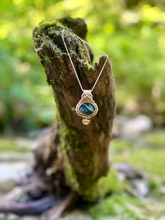 Collier Jaspe zèbre verte