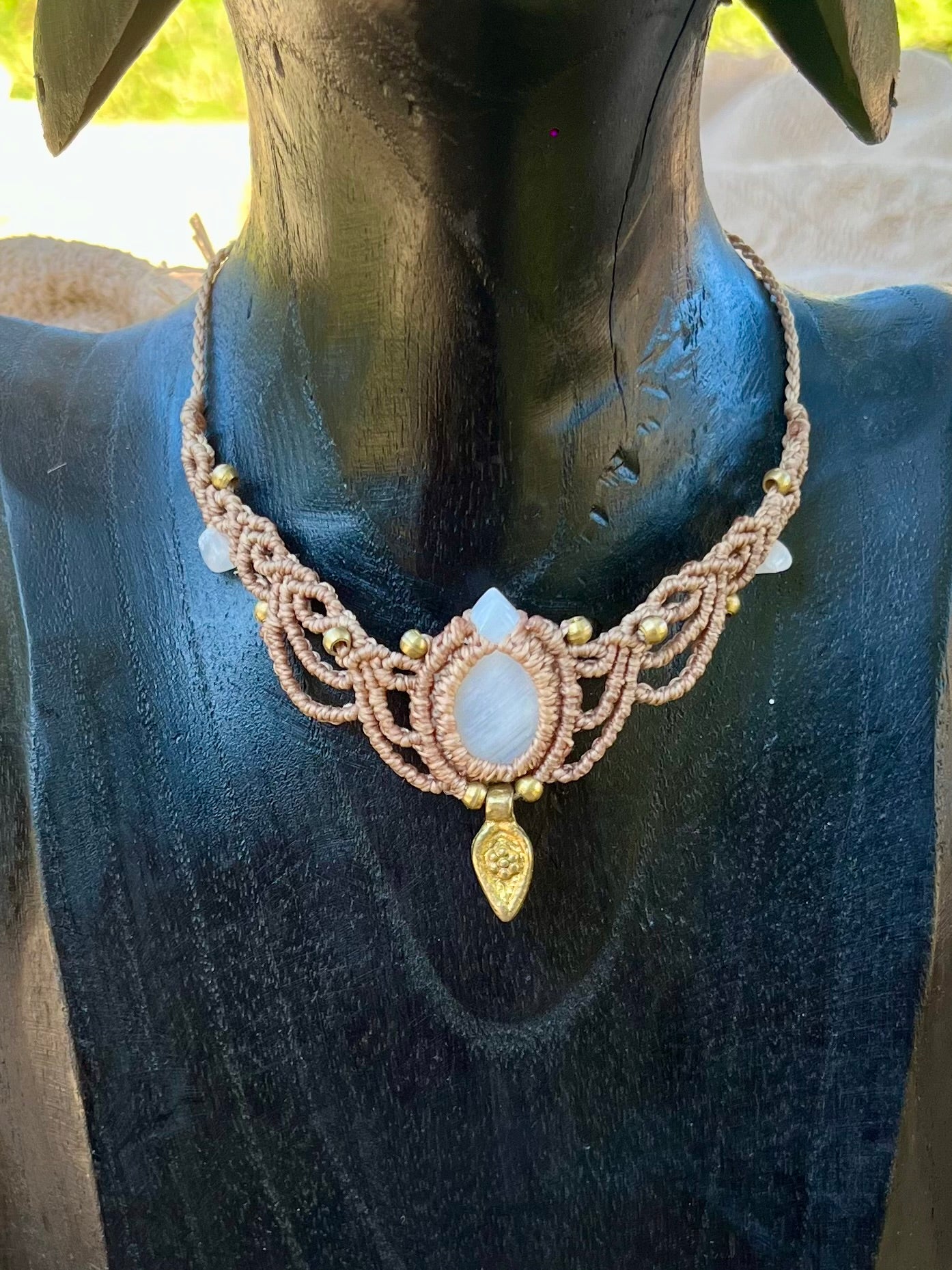 Collier multi Labradorite blanche et Quartz rose