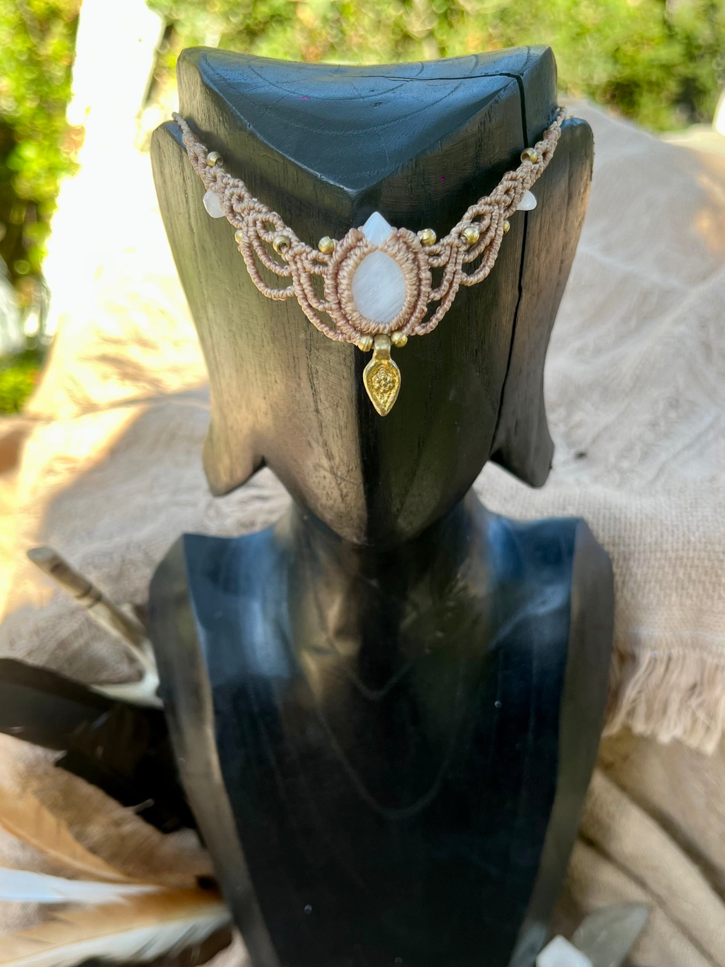 Collier multi Labradorite blanche et Quartz rose