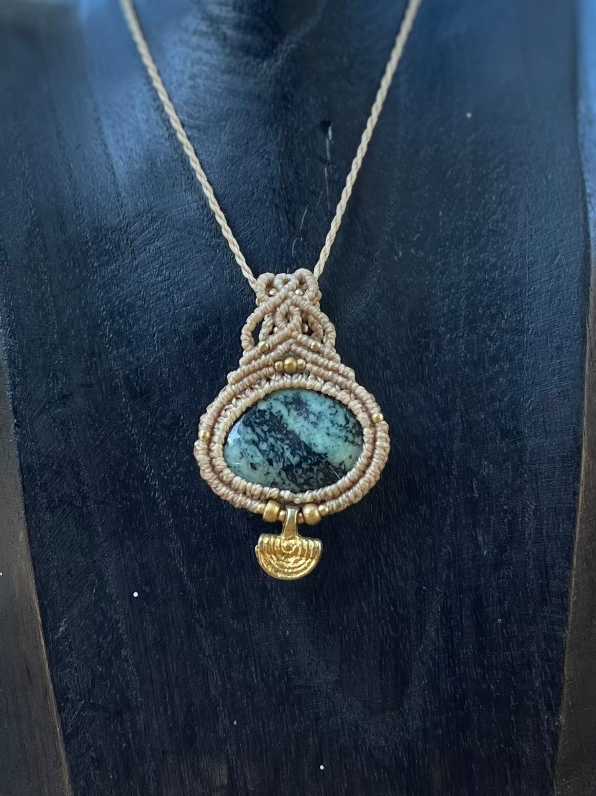 Collier Jaspe zèbre verte