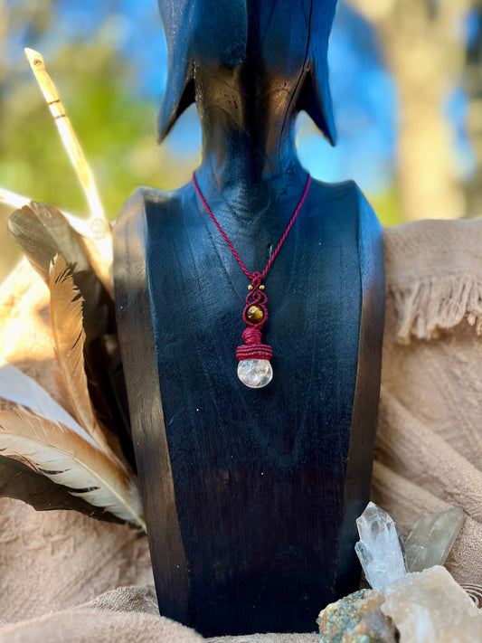 Collier Crystal de roche et Oeil de tigre