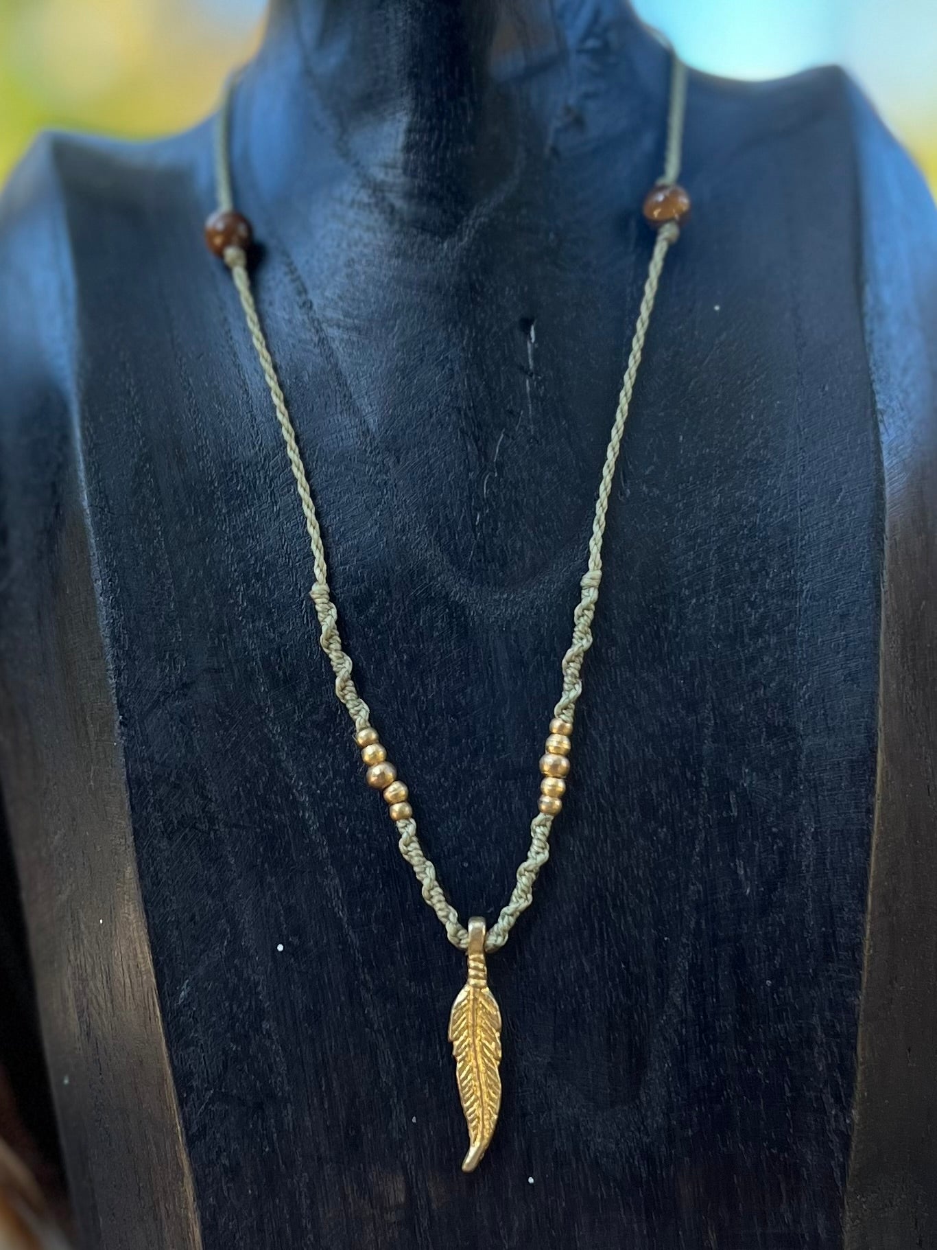 Sautoir Oeil de tigre et laiton