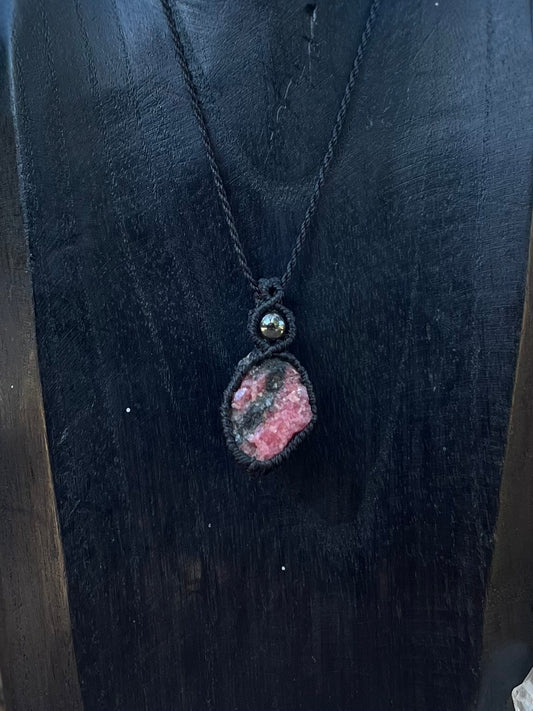 Collier Rhodonite et Hématite
