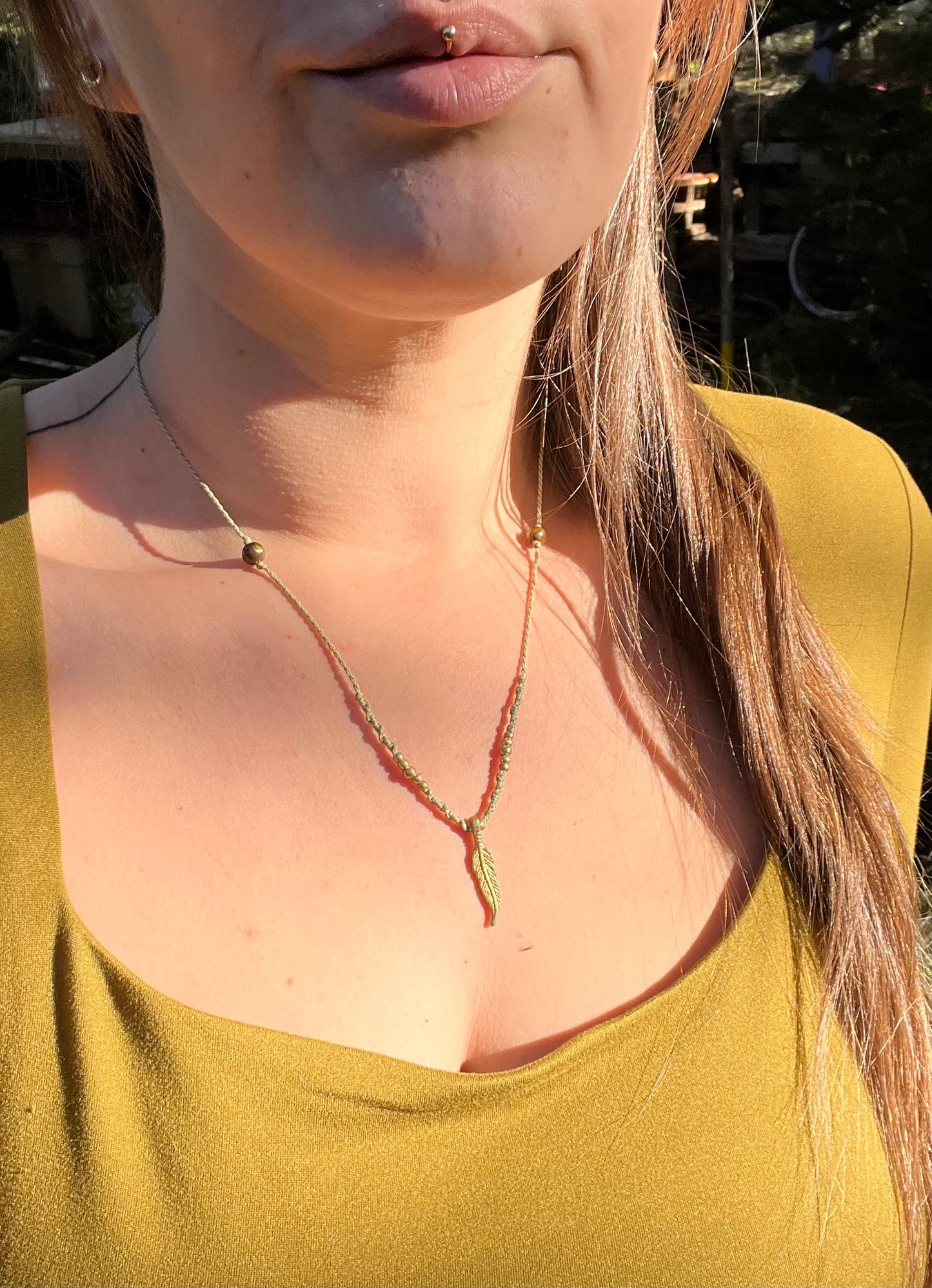 Sautoir Oeil de tigre et laiton