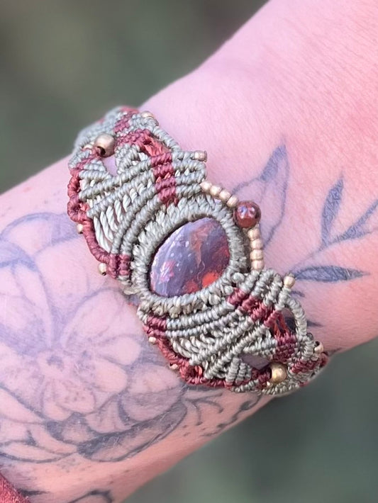 Bracelet manchette Jaspe rouge