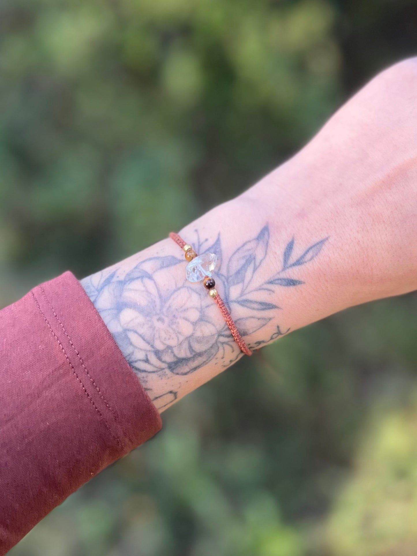 Bracelet Crystal de roche et Oeil de tigre