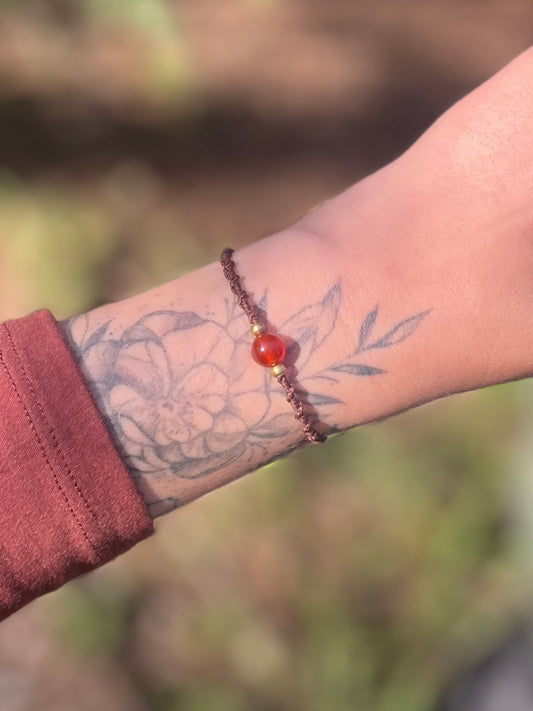 Bracelet simple perle Cornaline