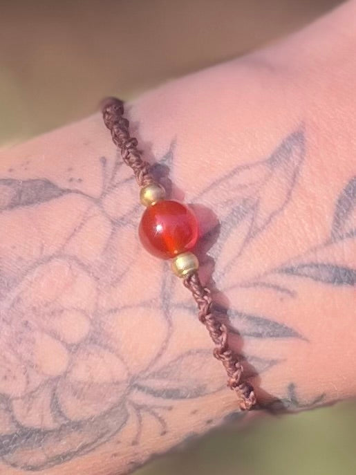 Bracelet simple perle Cornaline