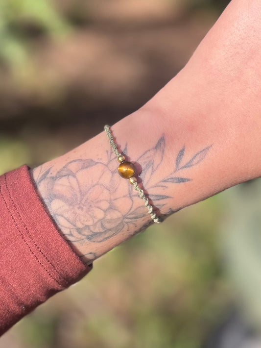 Bracelet simple perle Oeil de tigre