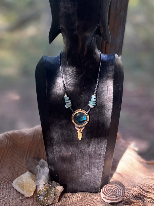 Collier Labradorite et Larimar