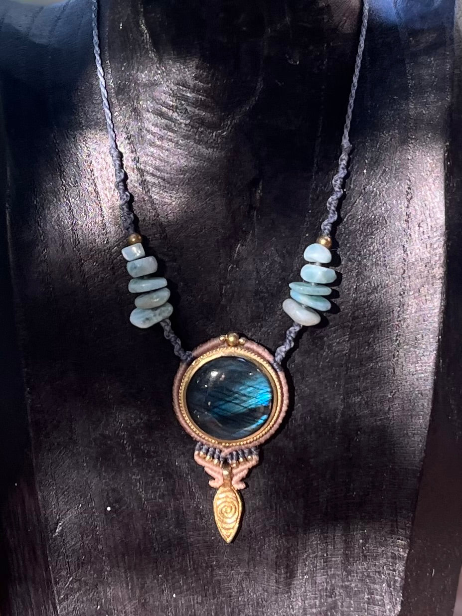 Collier Labradorite et Larimar